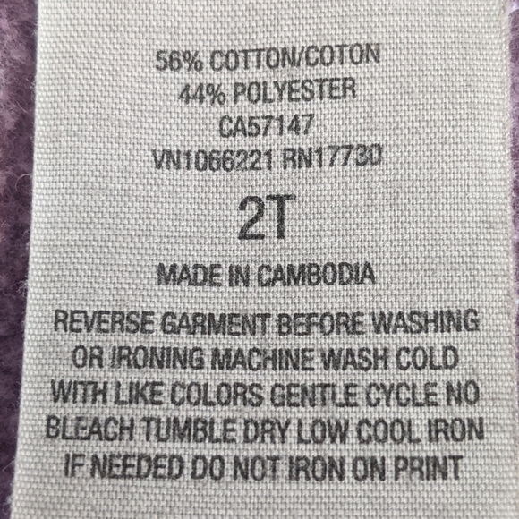 Beaver Canoe Canada Purple Sweatshirt size 2T Omer Stringer Roots - Picture 6 of 6